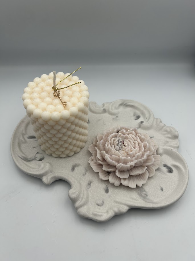 Χειροποίητη Διακοσμητική Πιατέλα Jesmonite – Pearl Marble Collection - Image 4