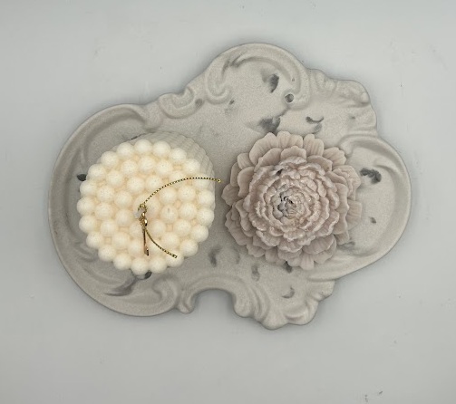 Χειροποίητη Διακοσμητική Πιατέλα Jesmonite – Pearl Marble Collection - Image 8