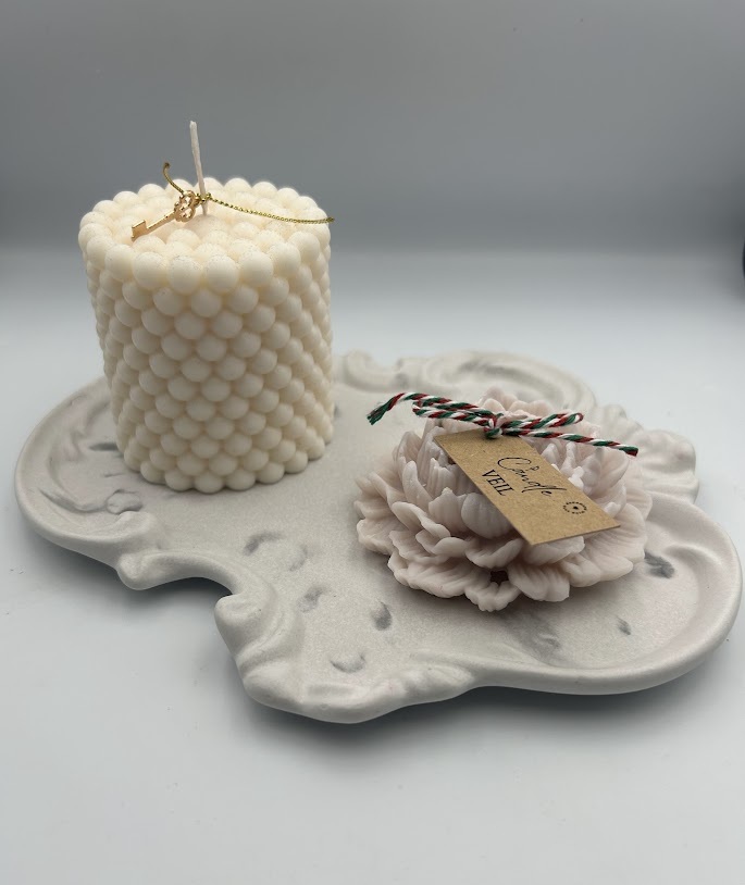 Χειροποίητη Διακοσμητική Πιατέλα Jesmonite – Pearl Marble Collection - Image 2